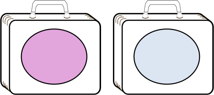 pink and blue suitcases side by side